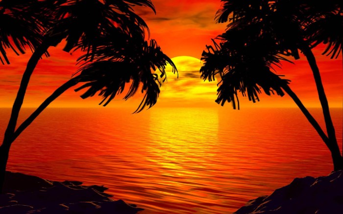 Tropical Island Sunset Wallpaper (58+ images)