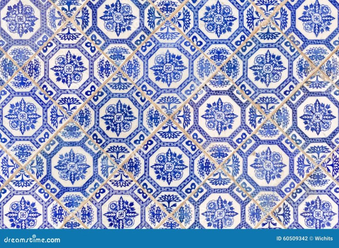 Blue Ancient Chinese Style Floor Tiles Stock Photography ...