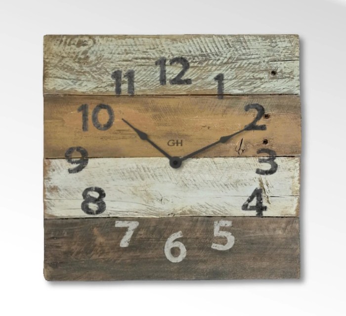 Rustic Wood Clocks for Rustic Wall Decor in Orange by Goathopper